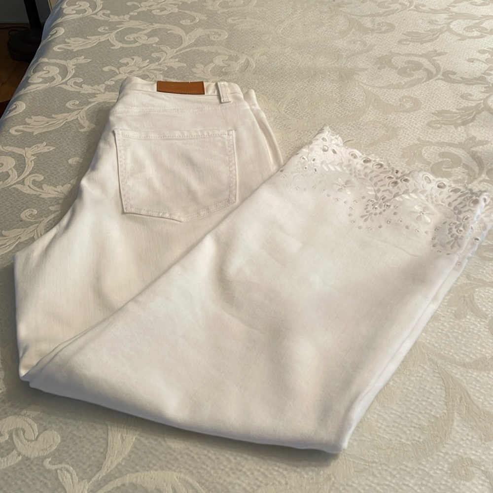 Kate spade Brooke street cut work denim high waist and wide leg